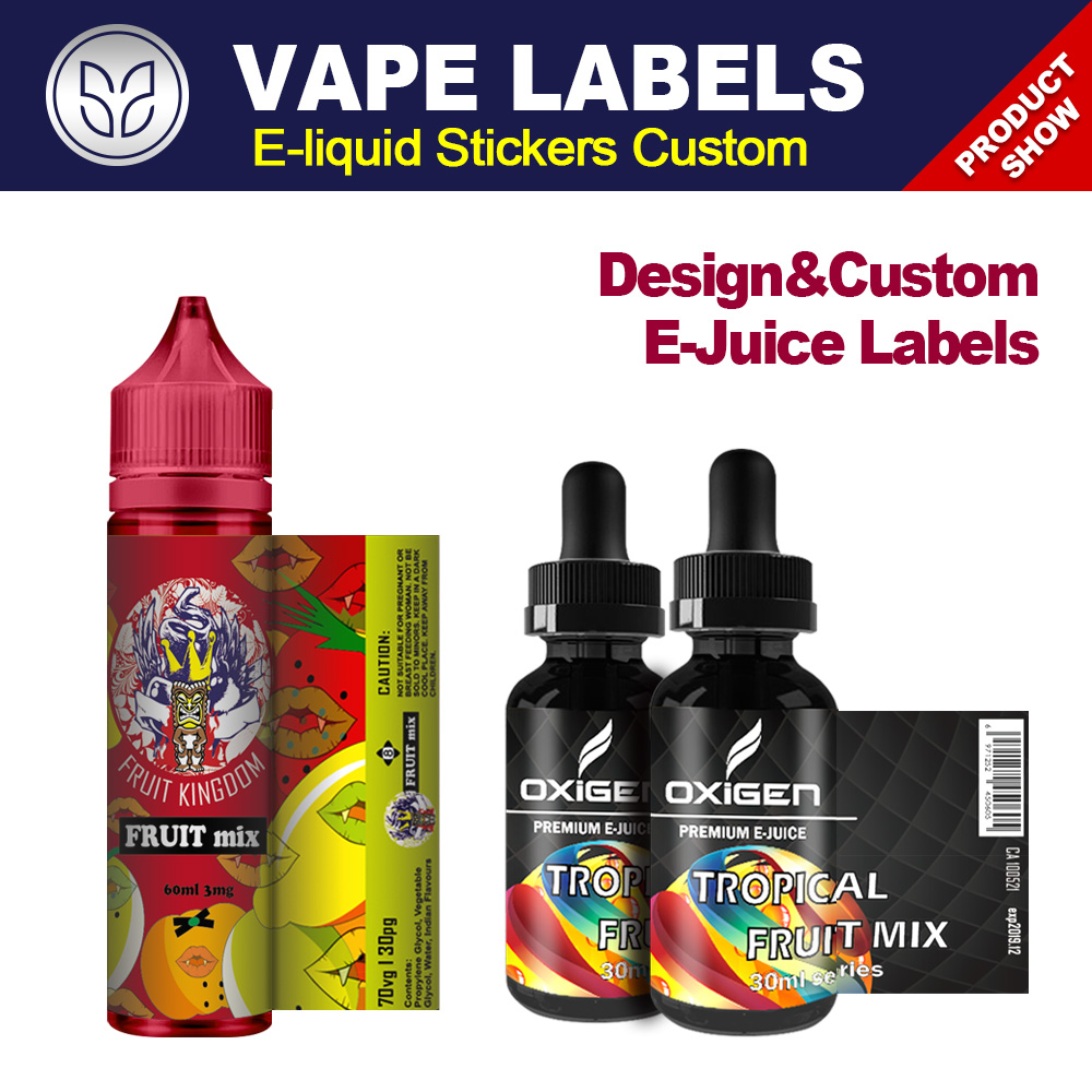 Custom vape labels e-liquid sticker ejuice labels printing and design
