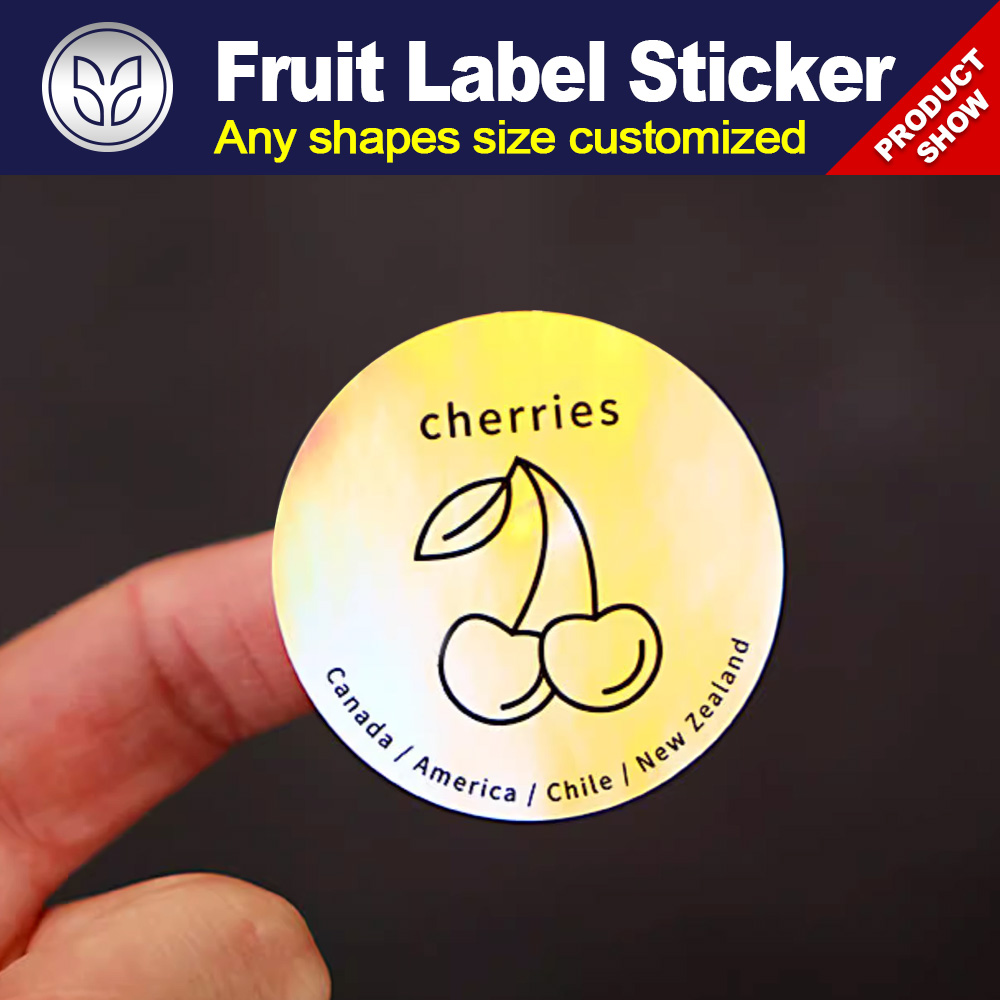 Custom Fruit labels stickers printed & die-cut for any shapes and size materials