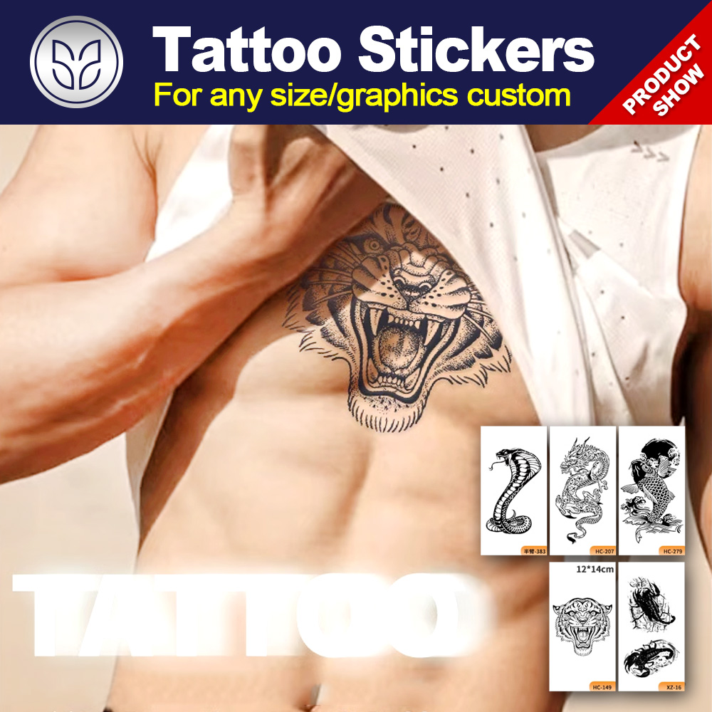 Custom temporary tattoo stickers DIY fake tattoo printable for any color and contents