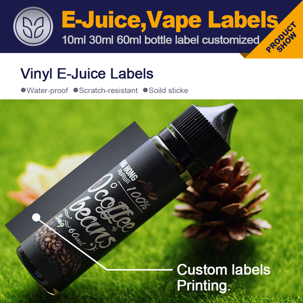 Custom E-Juice labels, Vaping labels printing for 10ml 30ml bottles etc template free